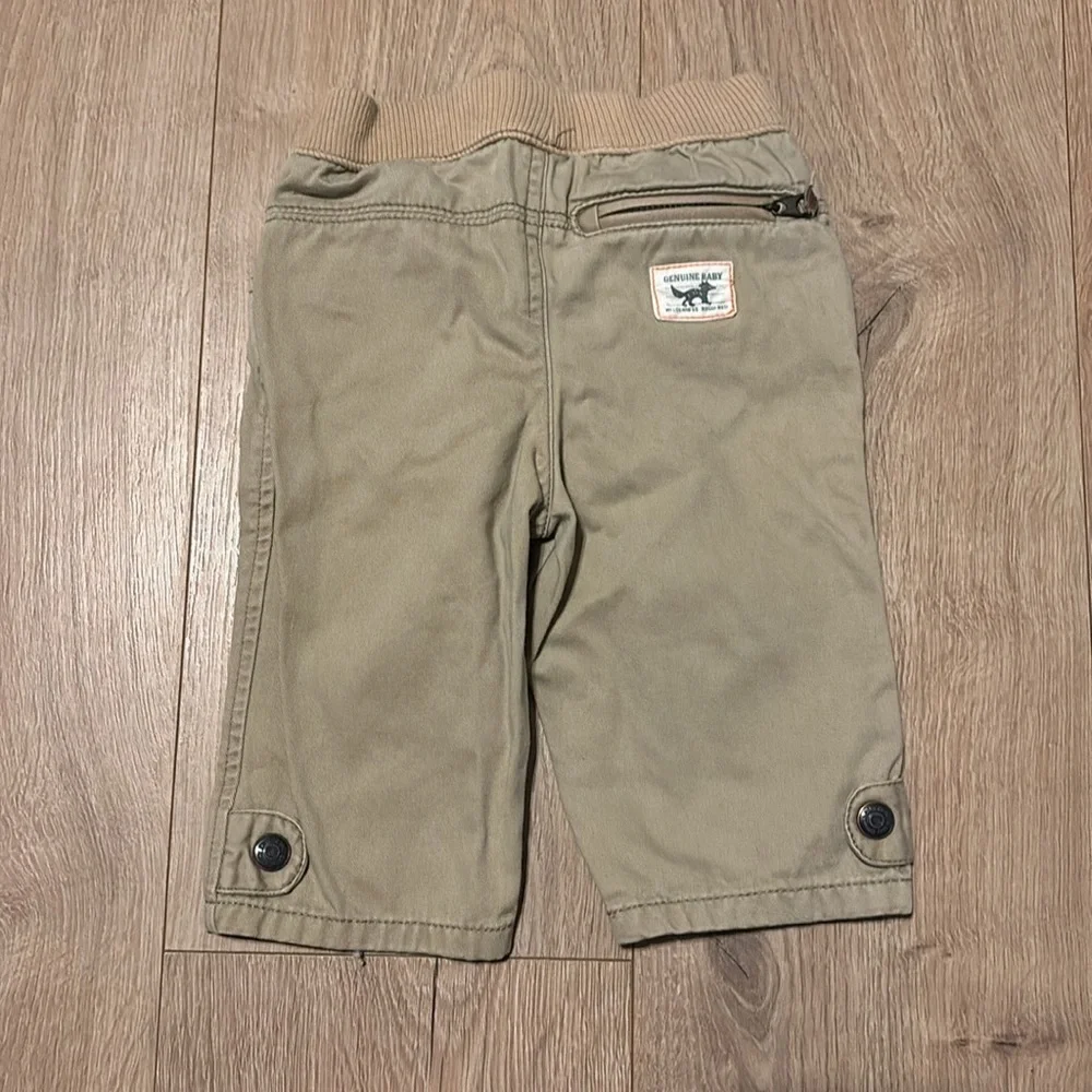 Vintage OshKosh B'gosh Tan Bottoms with Knee Patches and Zipper Back Pocket